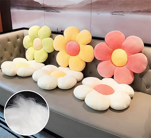 Miniatura 3 de Almohada en forma de flor, cojín de flores, almohada de lectura y almohada cómoda para el ocio, cojín de coche (amarillorosa, 15.7 x 15.7 in), 1