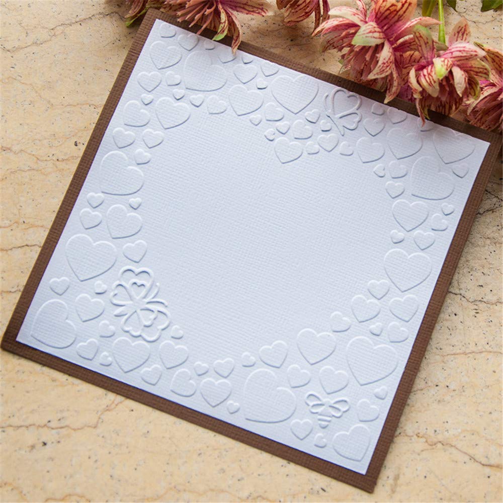 Welcome To Joyful Home Cartella Per Goffratura A Forma Di Cuore – Stencil In Plastica 10x15 Cm Per Biglietti D'Auguri, Scrapbooking E Decorazioni Fai Da Te