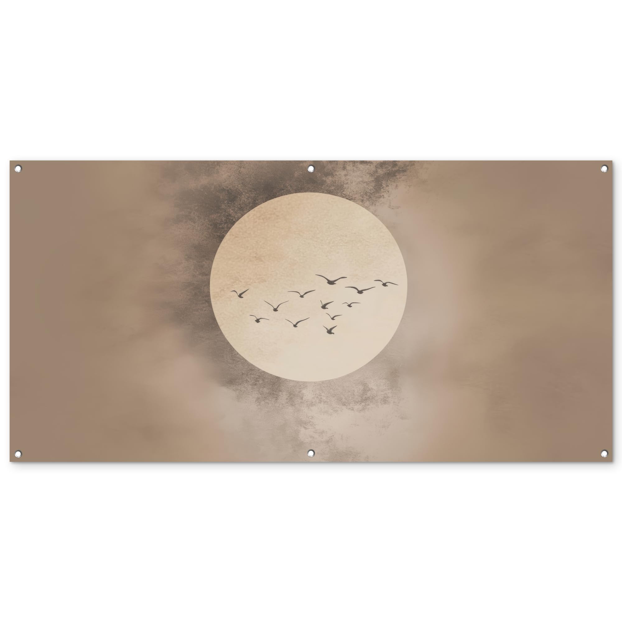 MuchoWow© Poster De Jardin Decoracion Balcón Wall Decoration Adornos Pared | 160x80 cm - Terraza Exterior Decoración Patio Posters Decorativos Pájaro - Beige - Japandi