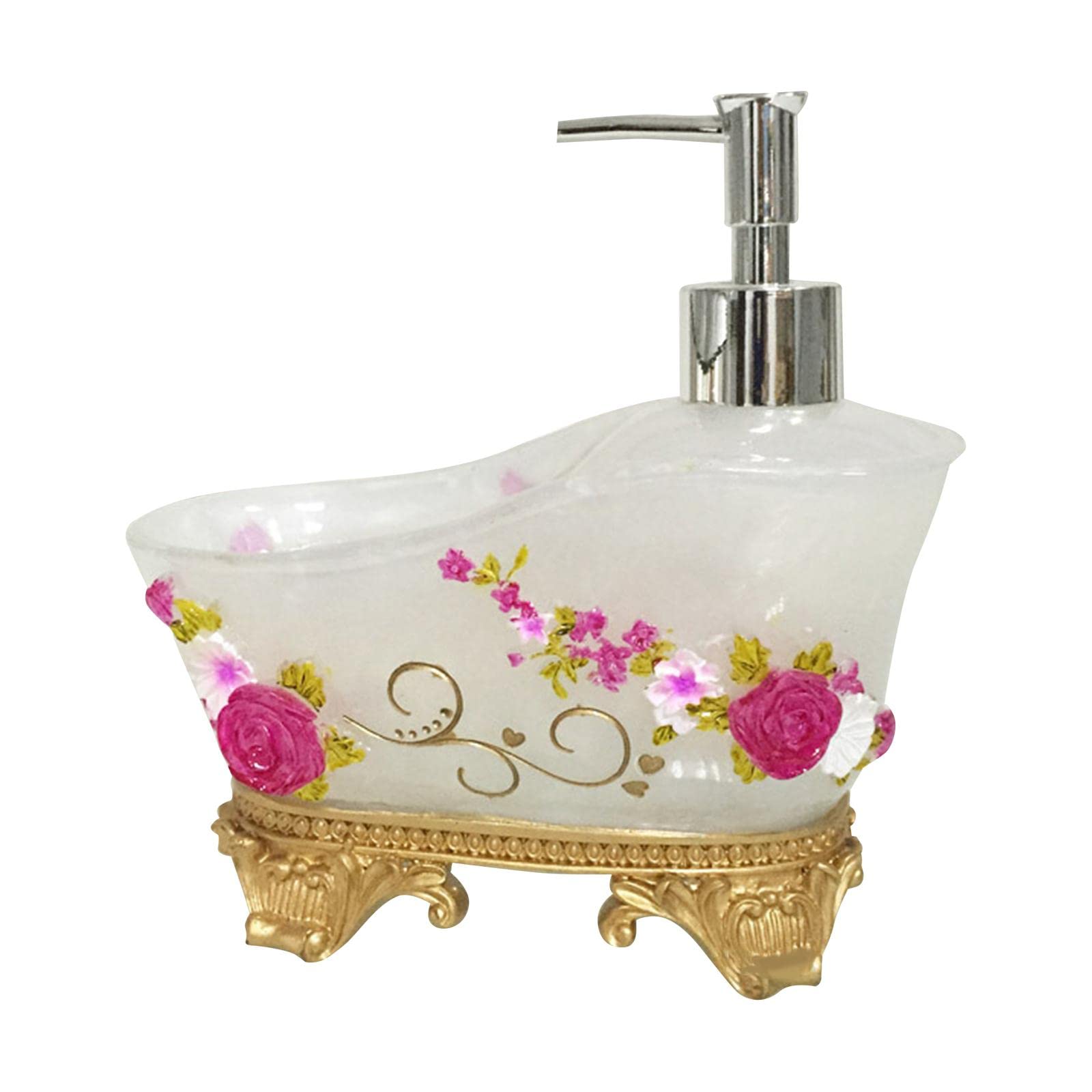 Dispensador de Jabón Recargable Botella de Loción con Bomba Contenedor para Líquido Material Resistente Adecuado para Encimera de Baño Cocina Regalo, Blanco c, Individual