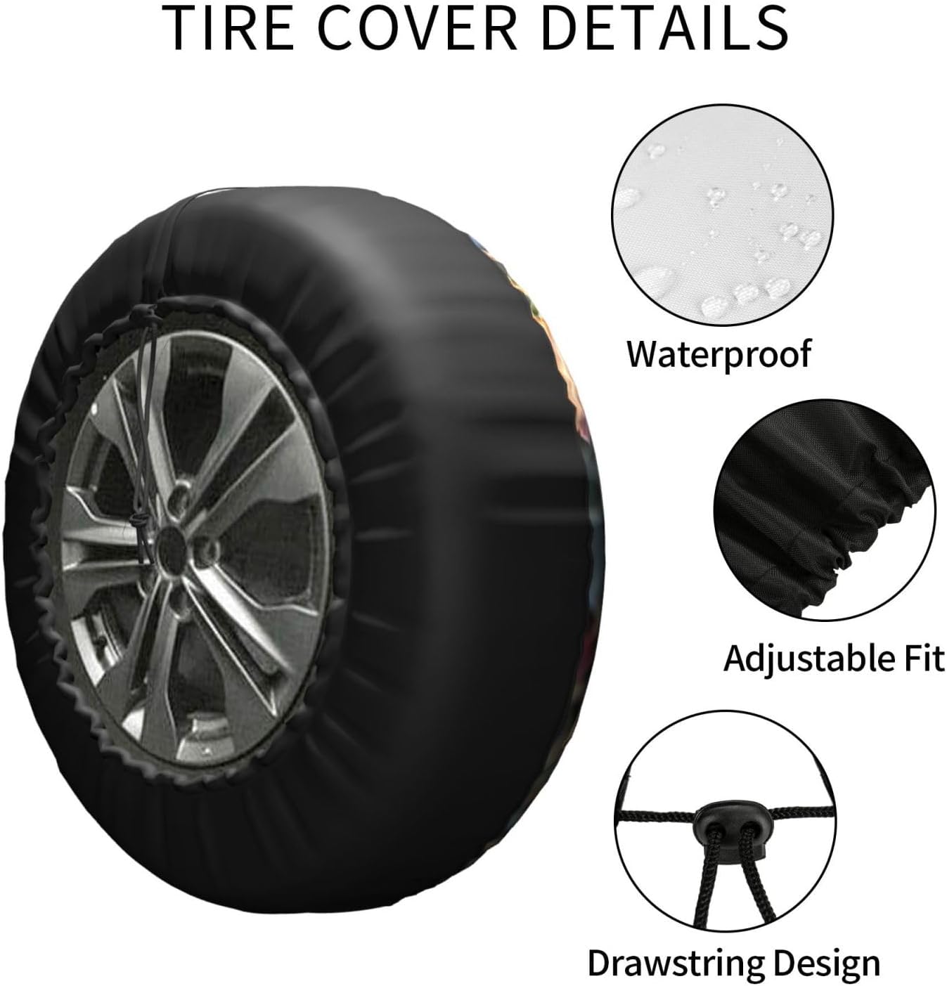 Cactus Floral Bloom Print Tire Cover Universal Spare Wheel for Trailer Rv SUV Truck Camper Travel Accessories