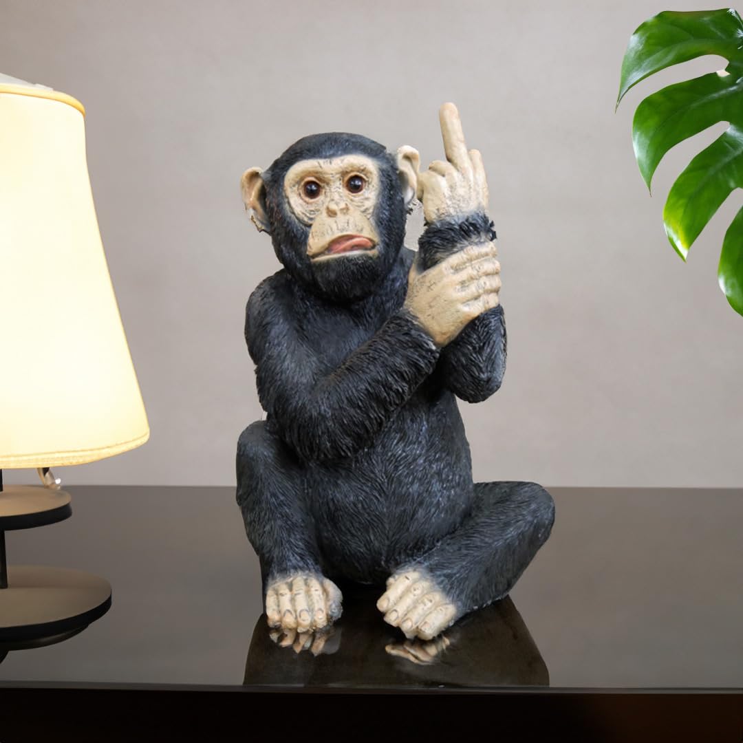 The Enchanted Garden Bringing Gardens To Life Men's Black The Enchanted Garden Large Rude Monkey Home Decor Ornats