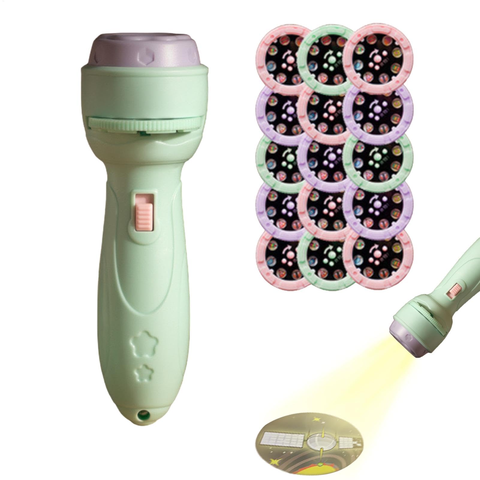 Projector Flashlights For Kids, 15 Cards 120 Patterns Slide Projector Torch Projection Light, Learning Bedtime Night Light For Kids, Early Education Learning Projector Toys Flashlights For Kids