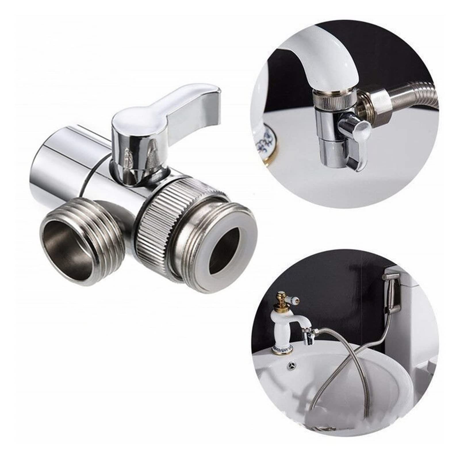 Conector rápido para grifo de tubería de riego de jardín, adaptador de grifo de interruptor de 1 pieza, válvula desviadora de divisor de fregadero de cocina, conector de grifo de agua para inodoro, b