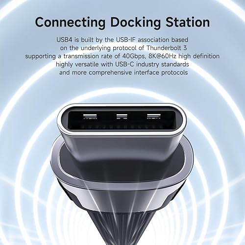 Miniatura 3 de Hagibis Cable USB 4 de 0.4 pies, cable USB C de carga de 240 W, transferencia de datos de 40 Gbps, pantalla de video 8K 60Hz para iPhone 15 Pro Max,