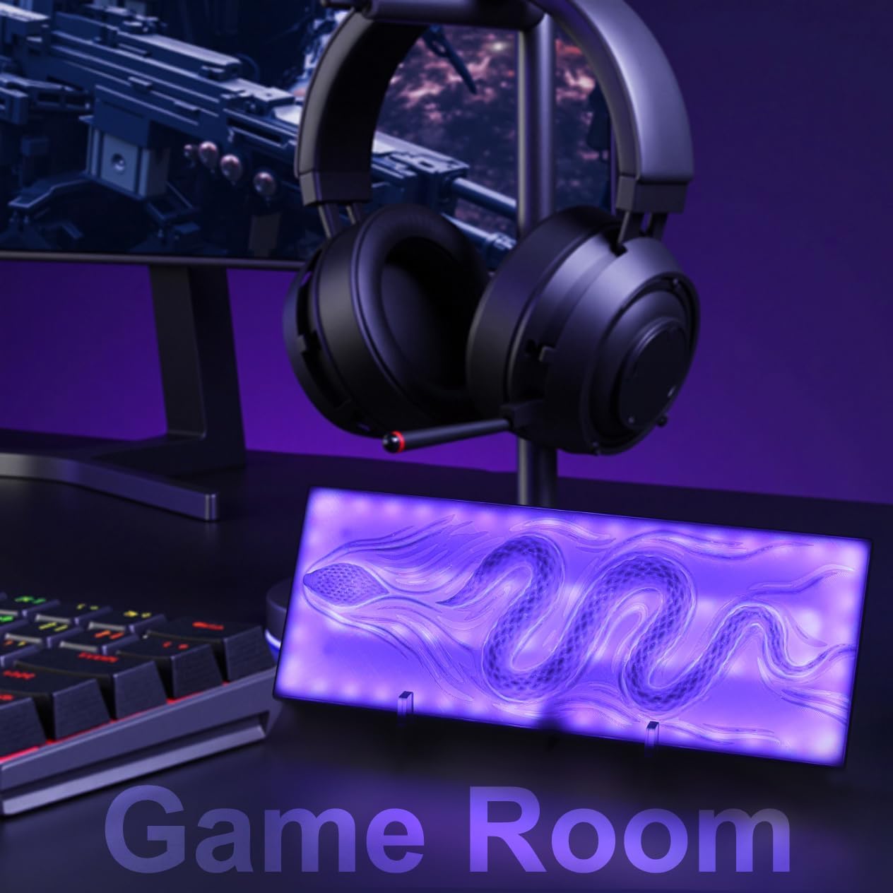 3D Printed Snake Relief RGB-IC Color-Changing Mood Lamp - APP Controlled Smart Table Lamp with 100+ Light Modes for Bedroom, Gaming Room, Office Desk Decor