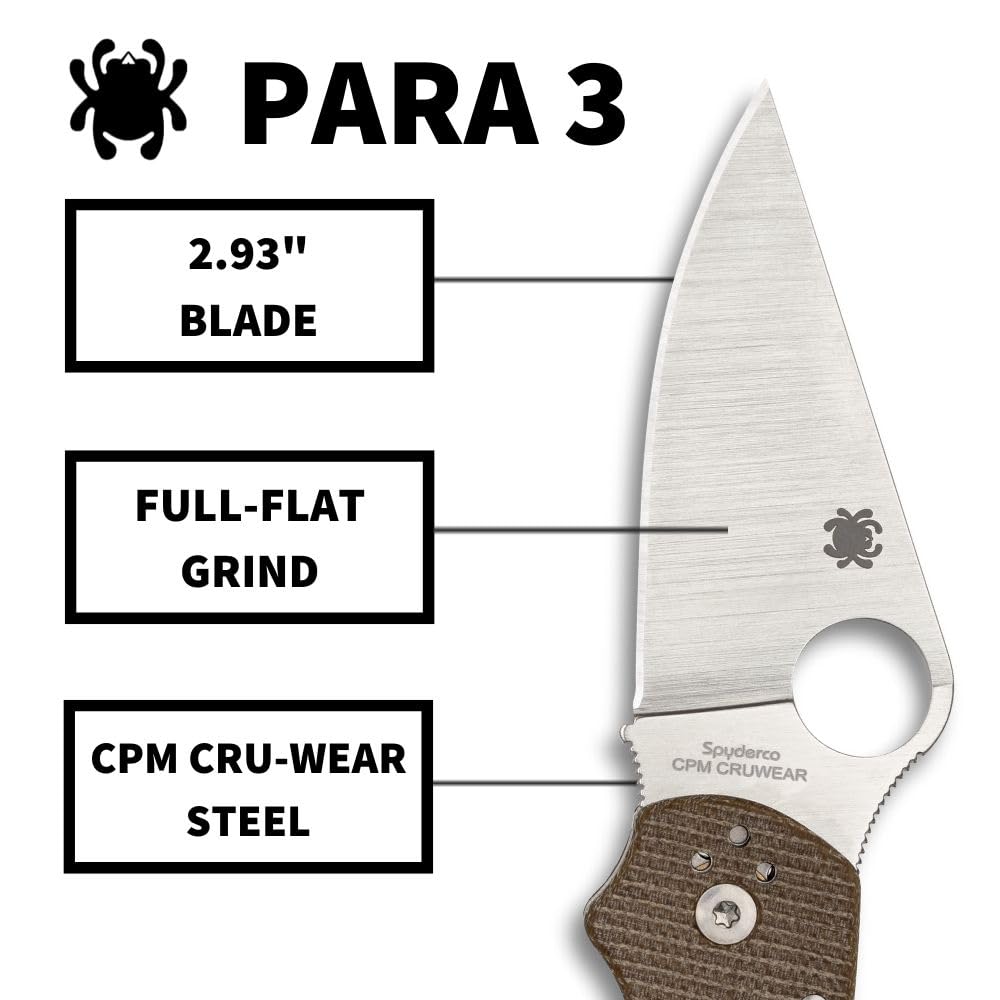 Spyderco Para 3 Lightweight Knife PlainEdge FRN Handle