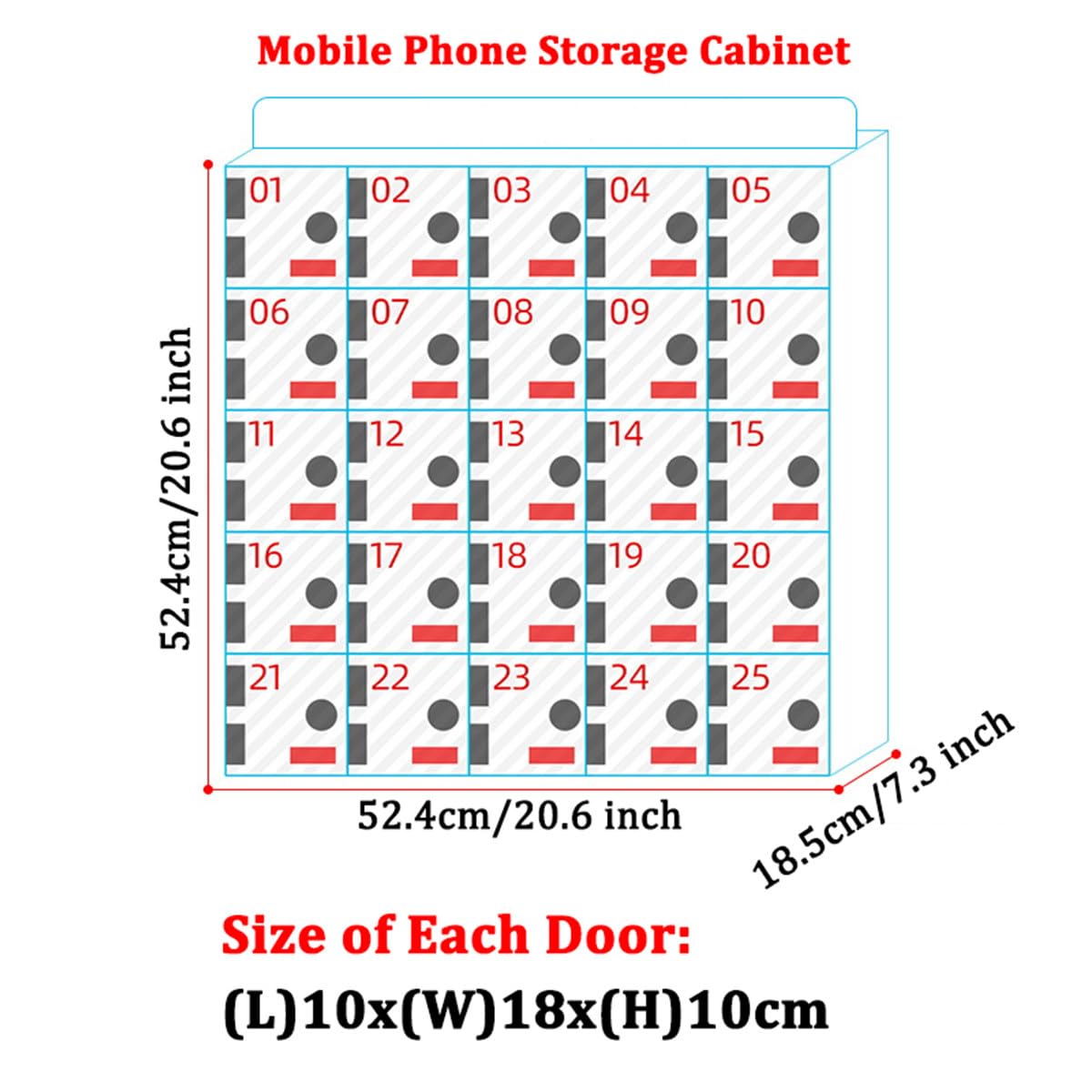 Armadietto Portatile per cellulari - Scatola portaoggetti da Parete con 6-60 Scomparti per Scuola, Ufficio, esami - Organizzatore per cellulari in Lega di Alluminio Resistente
