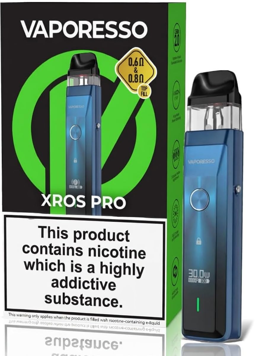 VAPORESSO XROS PRO 2ML 0,4Ω POD 1200 MAH SANS NICOTINE (BLUE) : Amazon.fr:  High-Tech