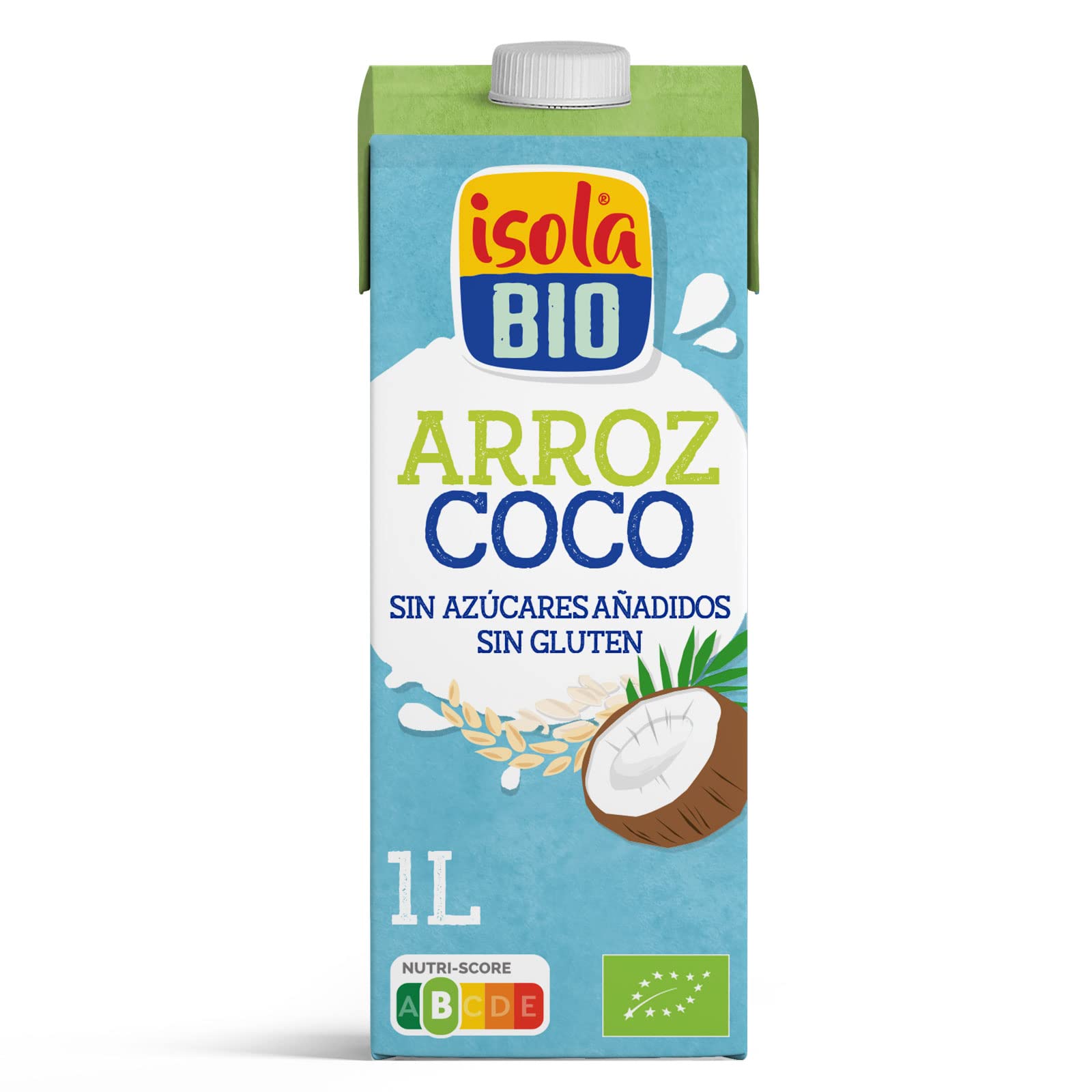 Bebida Ecológica Vegetal de Arroz y Coco 1L Pack 6 Sin Azúcar Añadido Sin Gluten