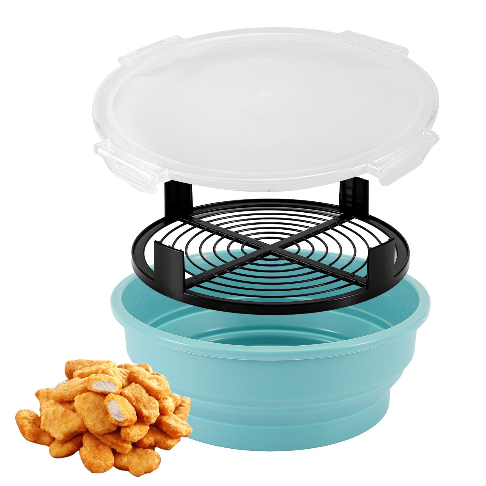 Bol en silicone avec couvercle anti-projection pour friture