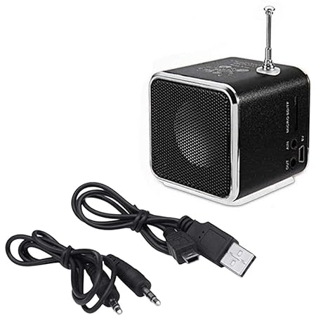 Amazon Co Jp 画面付きミニスピーカー ポータブルtd V26デジタルfmラジオスピーカーlcdステレオスピーカーサポート付きミニfmラジオレシーバーマイクロtfカード ブラック 家電 カメラ