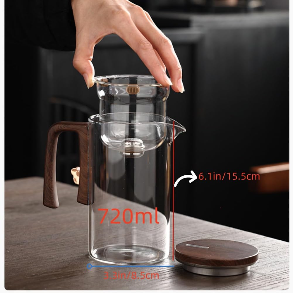 Con filtro magnetico: separazione automatica del tè, design sottile, teiera in vetro per l'uso in ufficio