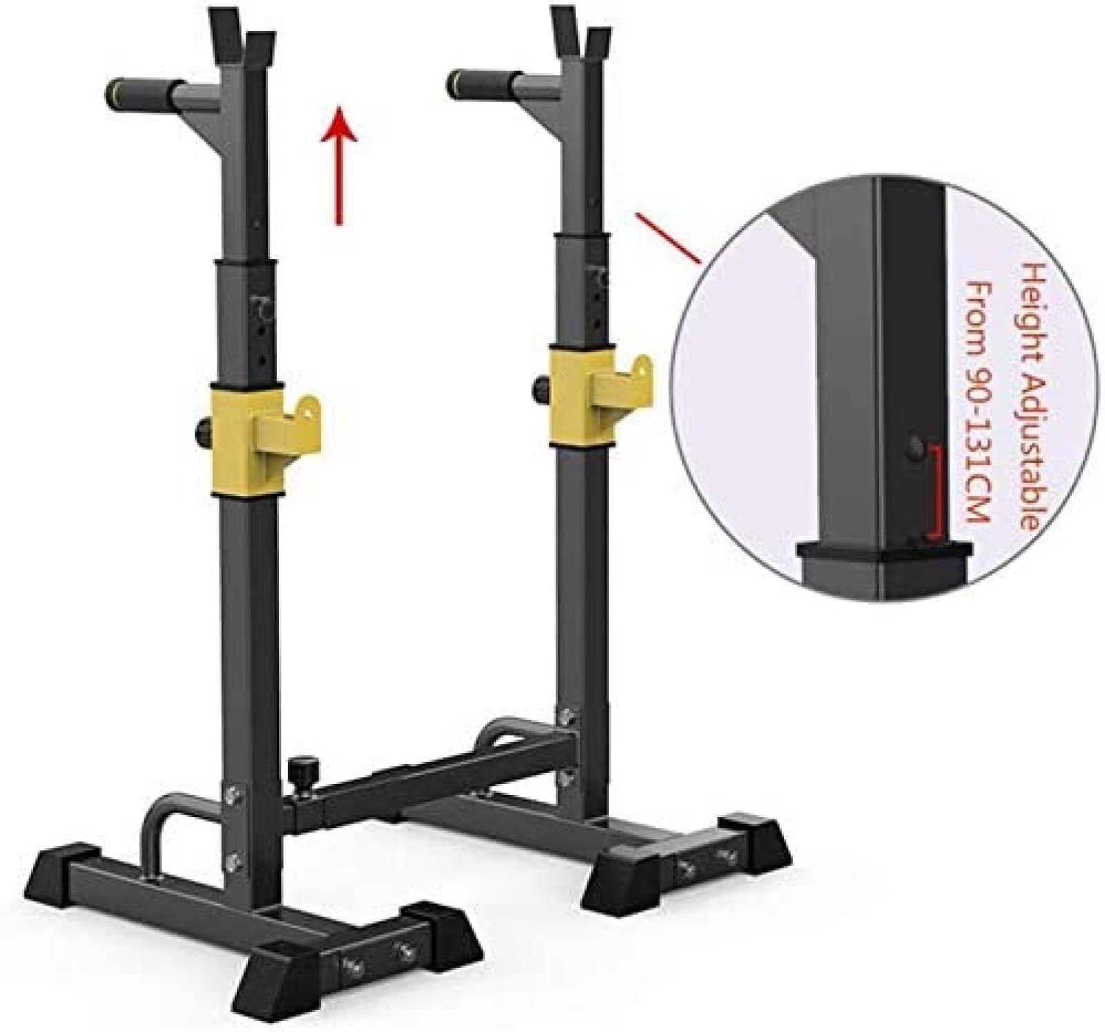 Estante para Sentadillas Estante con Barra Ajustable, Estante con Barra, multifunción, Soporte para Pesas para Press de Banca, Carga máxima de 250 kg, para Estante de Soporte para Entrenamie