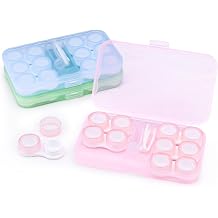 18 Pack Clear Contact Lens Case with 3 Storage Box, Leak Proof Eye/Colored Contact Case Soak Container Organizer Holder with Accessories for Travel, Daily, 3 Colors