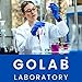 2pcs GoLab Laboratory Class A Burette with PTFE Key Stopcock - 50ml Capacity, 0.05ml Sub Divisions, ±0.03ml Tolerance, Red Graduations - Borosilicate Glass