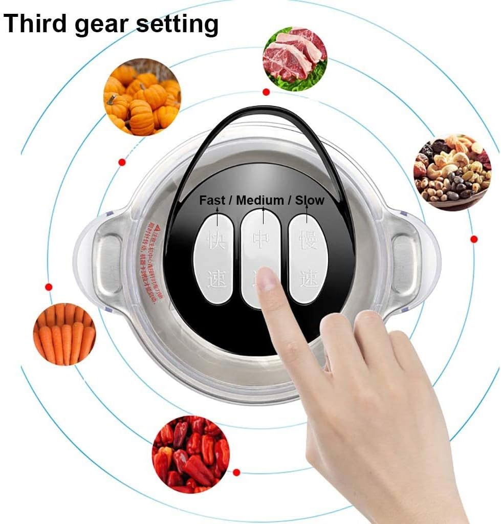 Meat Grinder, Food Chopper Stainless Steel Processor for, Vegetables, Fruits and Nuts, Bowl