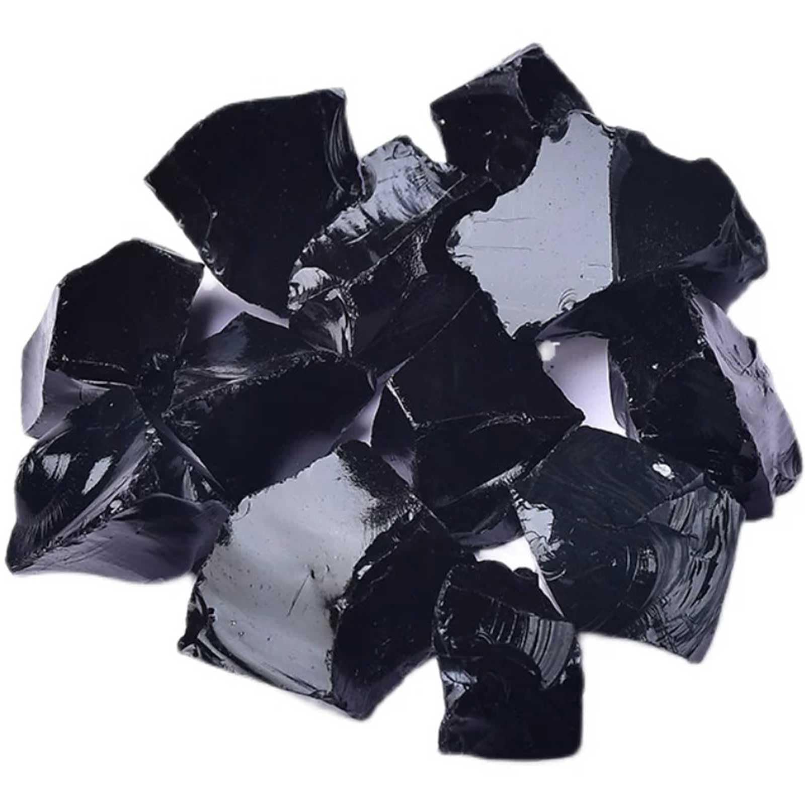 Obsidienne noire naturelle en pierres de guérison pour le culbutage et polissage de minéraux