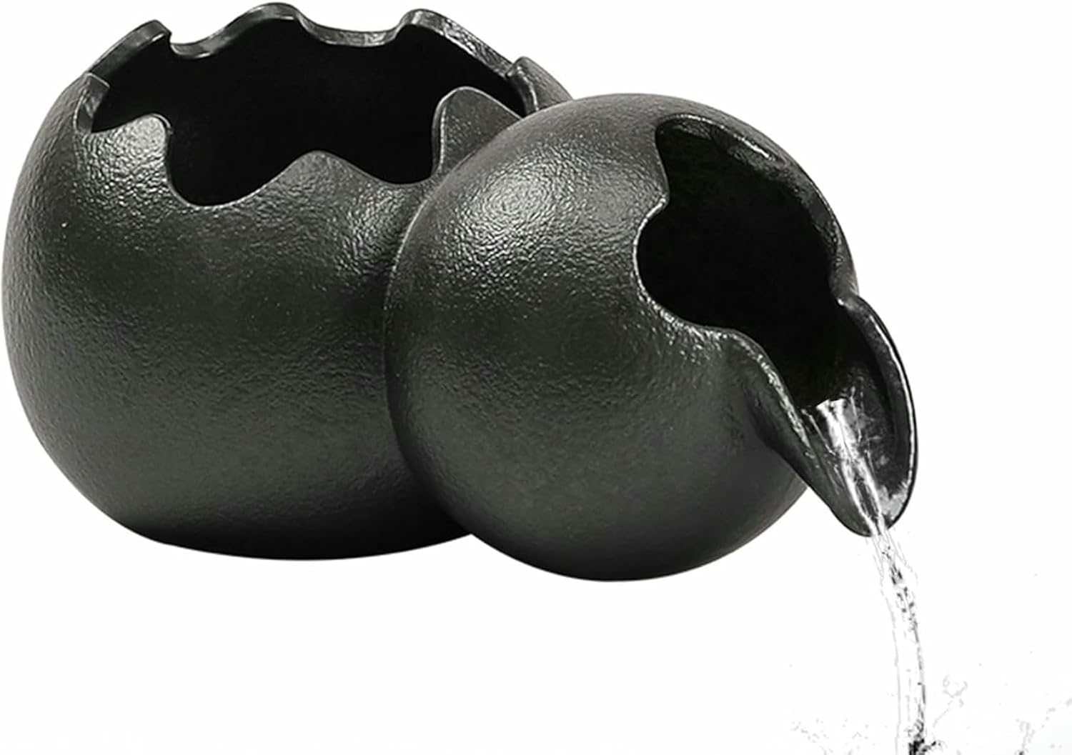 Ceramic Gourd Fountain Pond Spitter Decor for Small Ponds, Water Circulation Fountain Aquarium Ornaments, for Koi Pond, Garden, Patio and Outdoor Water Features