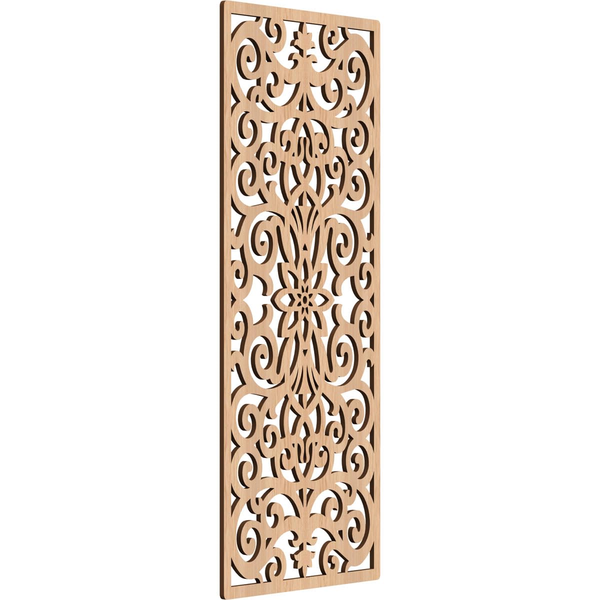 Buel Decorative Pierced Fretwork Wood Wall Panels, 19 3/8"W x 49 3/8"H x 3/8"T, Hickory