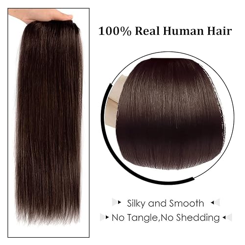 Miniatura 4 de Extensiones de cabello humano Remy de 12 pulgadas con clip para mujer extensiones de cabello humano liso y sedoso 176onzas 4 piezas color marrón