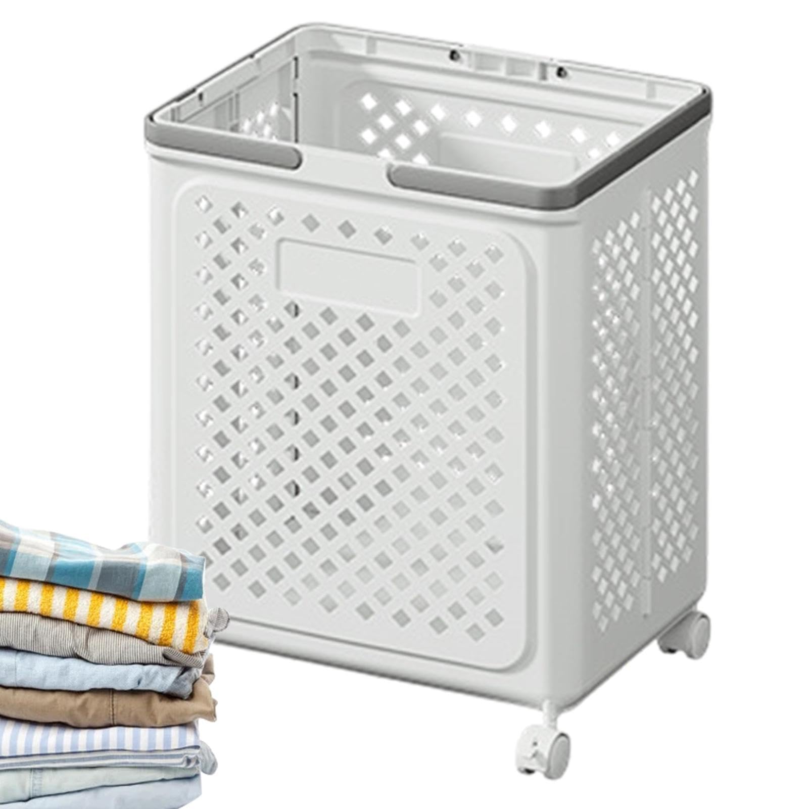 Cesto portabiancheria con ruote, pieghevole, grande cesto portabiancheria su ruote, cestino portatile per vestiti sporchi per casa, armadio, dormitorio, bagno, lavanderia
