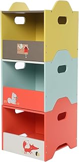 Sponsored Ad – Labebe -Baby Toy Storage Bins, Kids Wooden Stackable 3 tier Cubes Organizer for 1-5 Years Old Boys & Girls,...