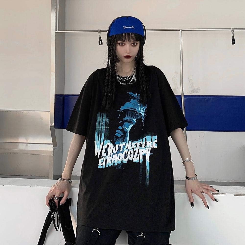21新発 レディースファッション ファッションパンク女性tシャツ半袖tシャツ女性ハイストリート緩い印刷ヒップホップトップスプルオーバー男性女 希少 大人気 Gdpcambodia Org