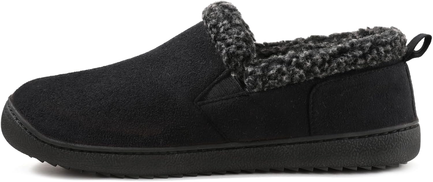 Zizor Men's Warm Fuzzy Bootie Slippers, Winter Suede Loafer House Shoes Indoor Outdoor with Memory Foam - Image 4