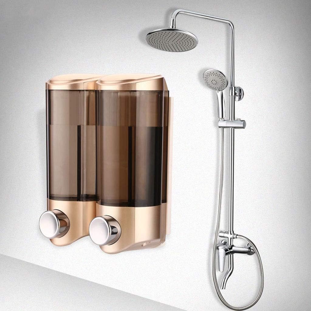 Dispensador de jabón Dispensador de jabón Manual de Pared Botella de champú Bomba Manual Bomba de jabón Manual Dispensador de Gel de Ducha Dispensador de loción(2*Square Silver)