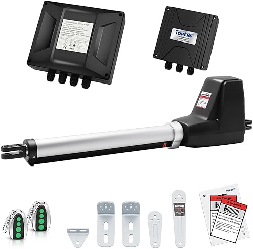 TOPENS AT6131 Abridor de puerta oscilante simple Motor de puerta automático de servicio medio para puertas batientes individuales de hasta 18 pies, TOPENS AT6131 Abridor de puerta oscilante simple Motor de puerta automático de servicio medio para puertas batientes individuales de hasta 18 pies,