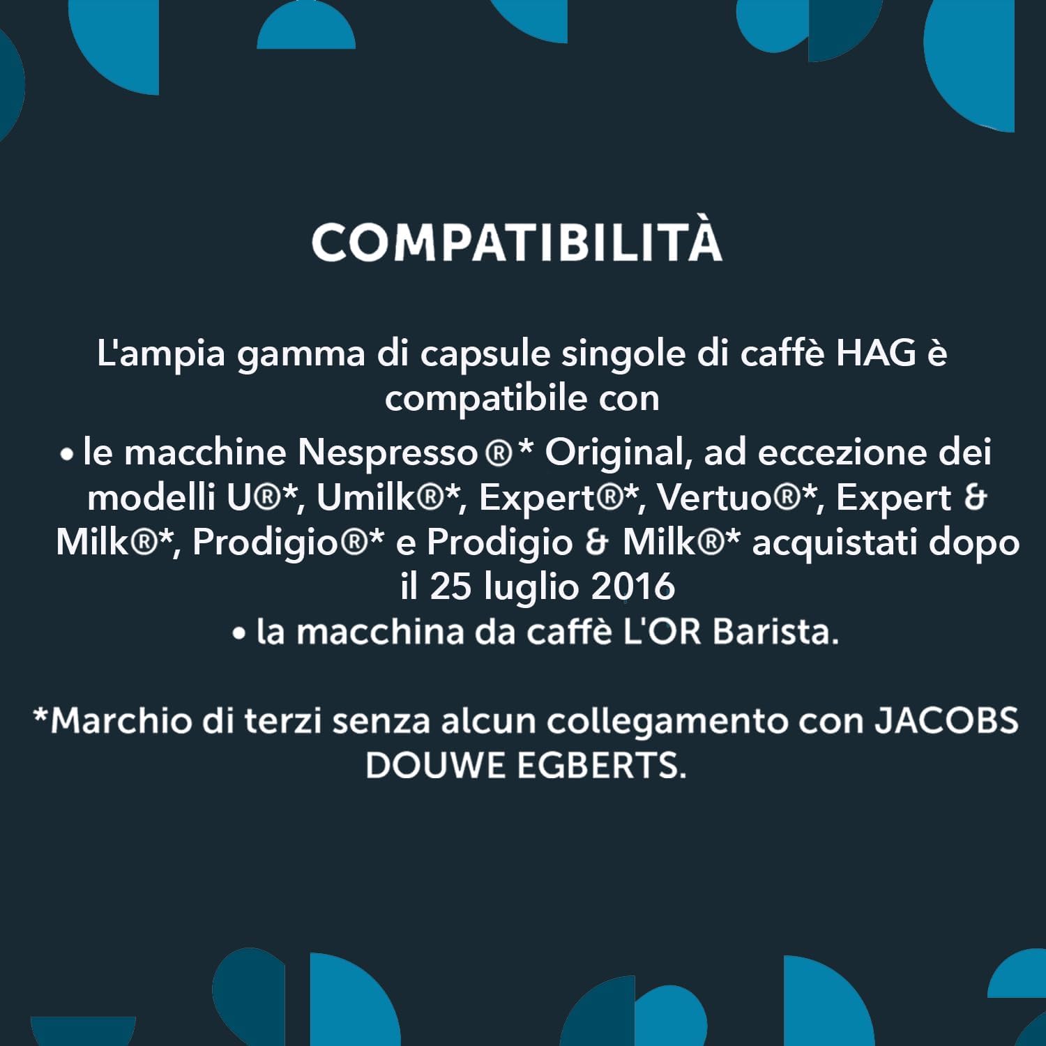 Caffè HAG Decaffeinato DEK Espresso Classico - 200 Capsule in Alluminio Compatibili con Macchine Nespresso - Intensità 6 -DD-