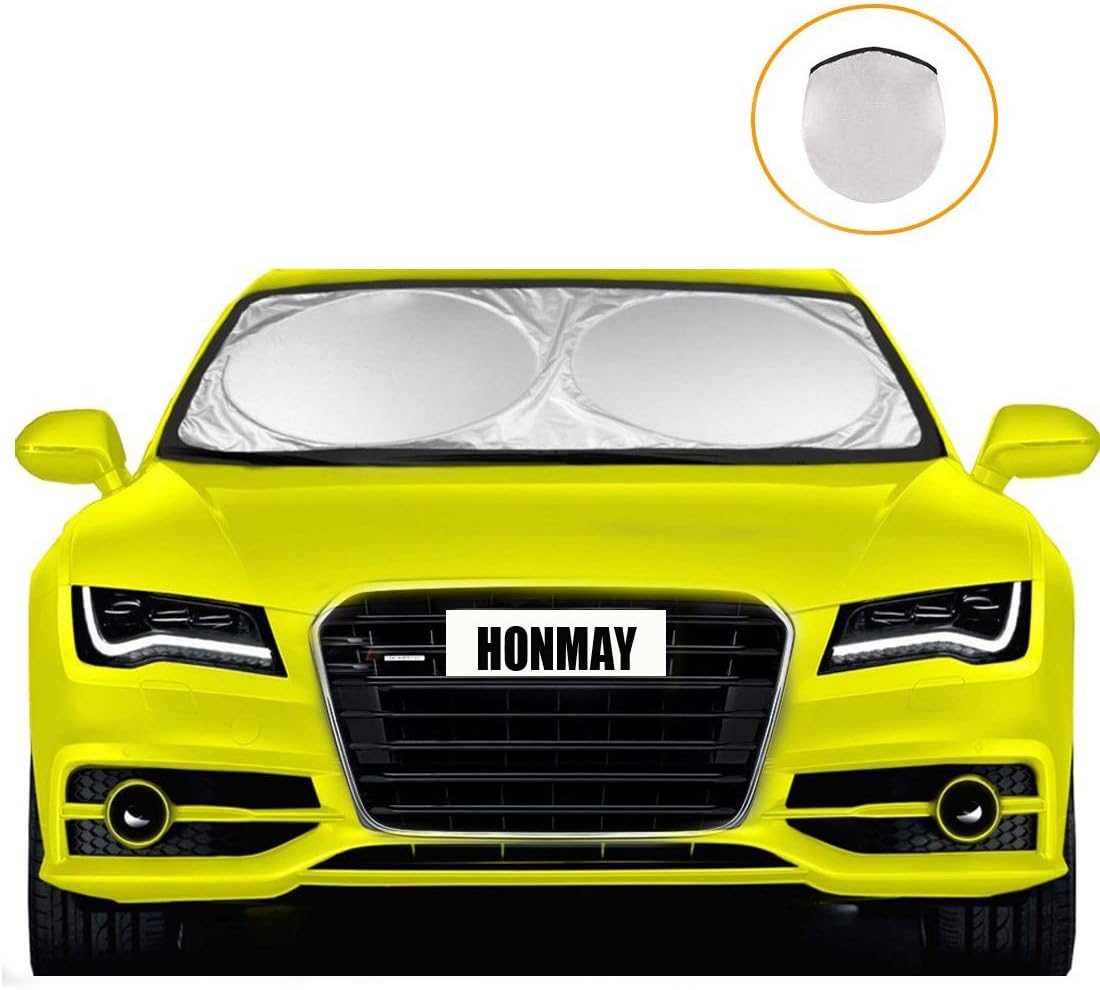 Car Windshield Sun Shade - Maximum UV and Sun Protection - Foldable Car Front Window Sunshade Keep Your Vehicle Cool and Damage Free, Fits Windshields of Various Sizes (Small 59 x 27.55 inches)