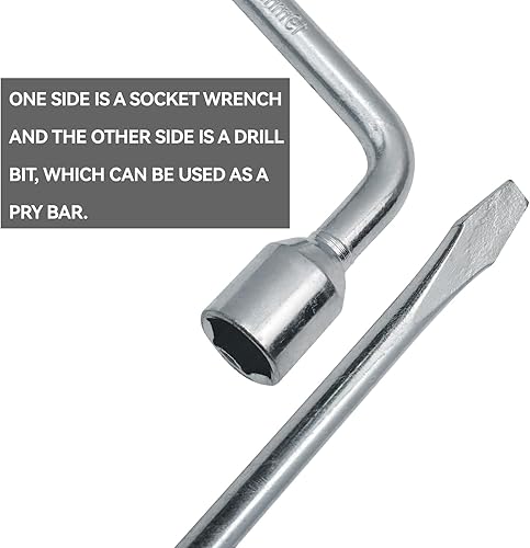 Miniatura 10 de Semetall Llave de llanta de repuesto de coche de 0.669 in, herramienta de reparación de zócalo de extremo ranurado,Herramienta de reemplazo de