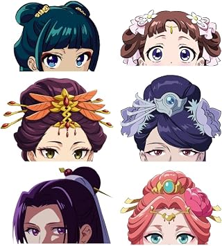 The Court Herbalist Diaries Pack 6 mini Stickers Anime Manga Decal Stickers, Ideal for Cars, Laptop, Skateboard, Wall Decor, UV Resistant 2 x 1.5