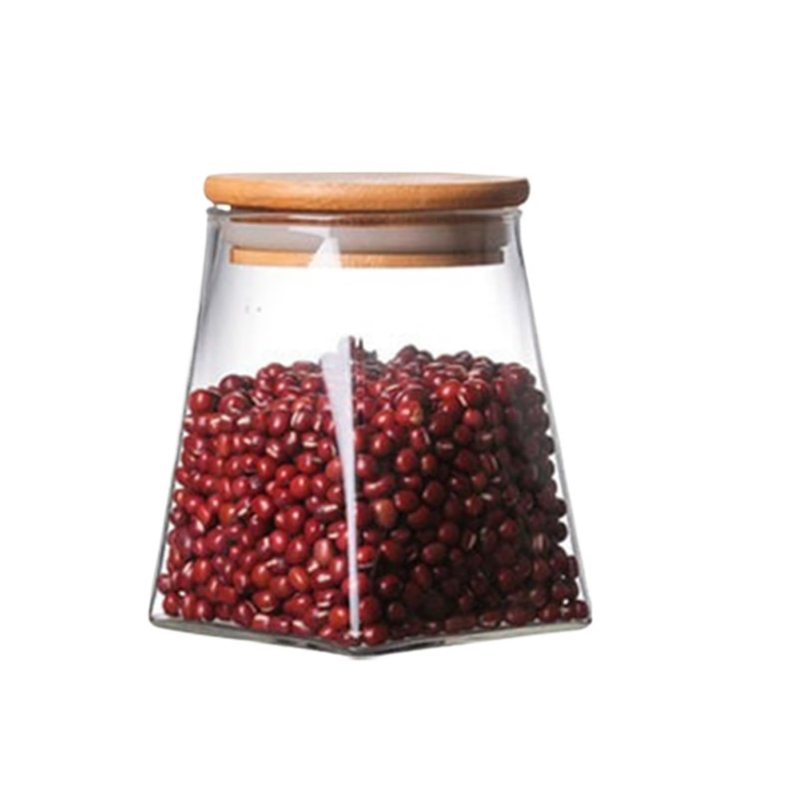 VorratsgläSer Aus Glas 5Pcs versiegelt Tank transparent Glas Lebensmittel Lagerung Gläser Haushalt Luftabsaugung luftdichten Behälter FüR Tee Und Kaffeebohnen(7x10x10.2cm)
