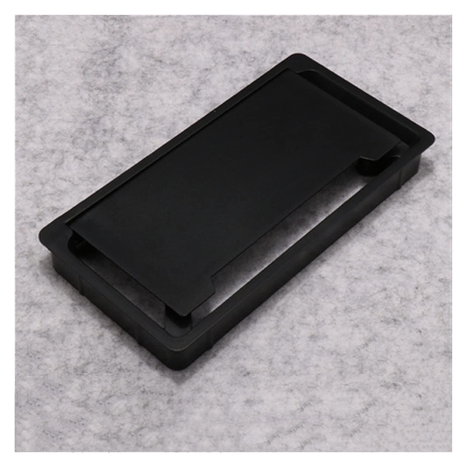Passacavo da scrivania, passacavo Copriforo in ABS Base rettangolare Presa tavolo Scrivania for computer Protezione cavi Organizzatore Hardware for mobili(Black)