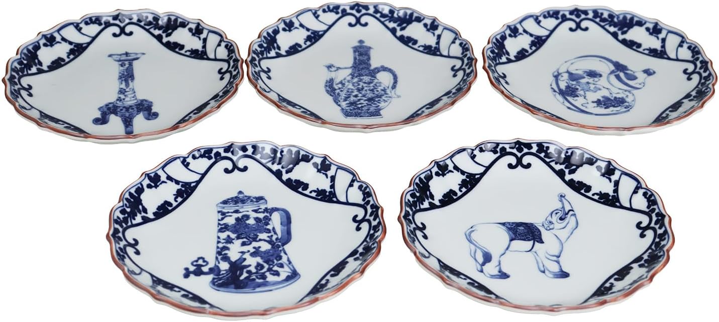 富貴長春 皿 古伊万里 赤絵 富貴長春／七寸皿／染錦／金彩 染付／ 古