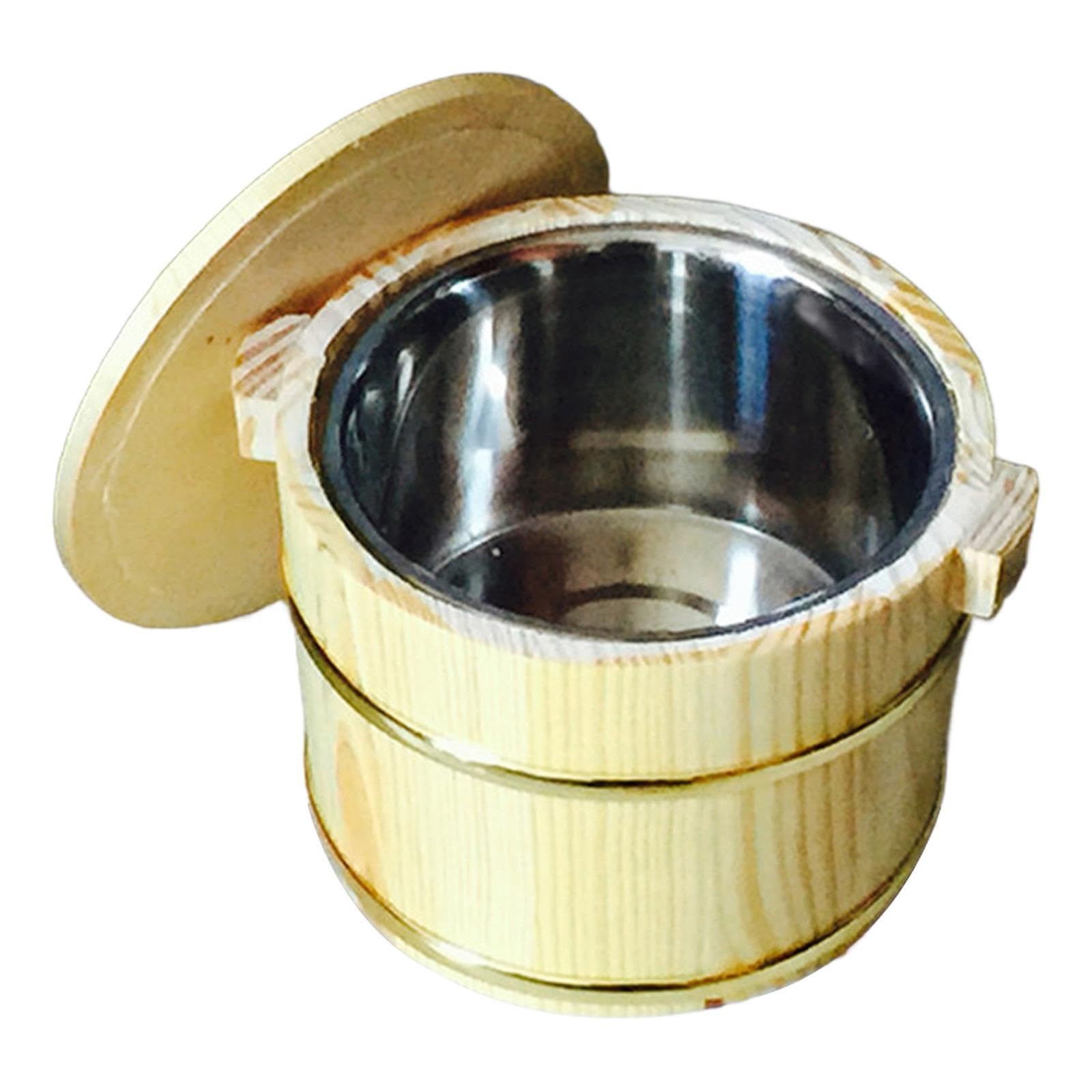YIXANNX Wooden Sushi Rice Bowl Mixing Tub With Lid Comfortably Crafted Rice Bucket For Hosting Sushi Making Events Home Kitchen Restaurant Wooden Cask Barrel Mixing, Type A, 20cm