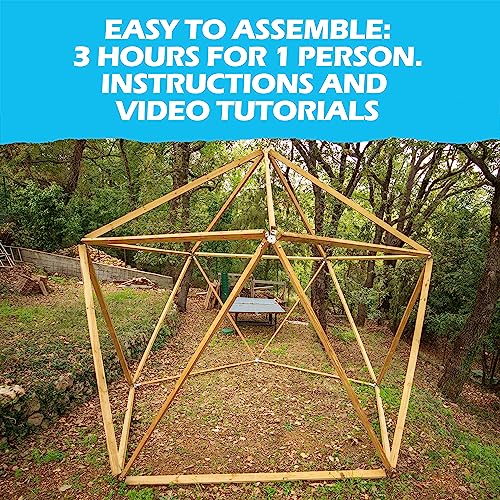 DOMESTAR Geodesic Dome: Kit of 11 Galvanised Steel Metal Mounting Connectors for Dome 1 V: Greenhouse, Hammocks, Workshop - Image 2