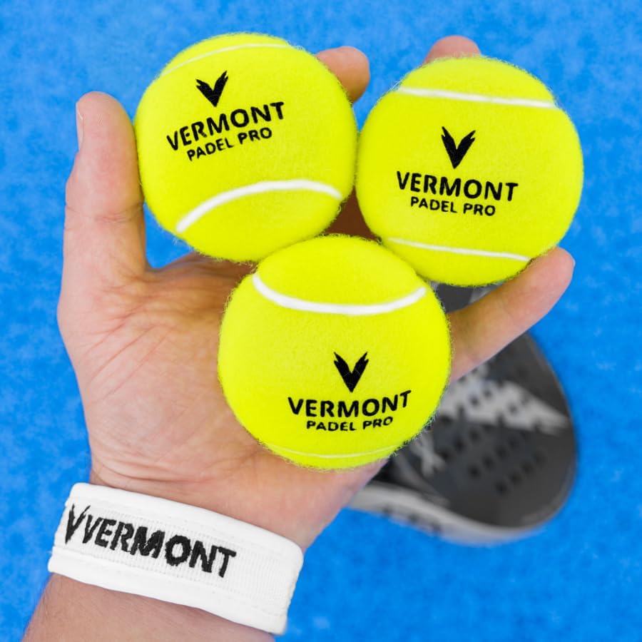 Vermont Padel Pro Balls | Premium Padel Balls Approved by International Padel Federation – Available in Pressurized Tubes - Ideal for Professional Play & Advanced Players