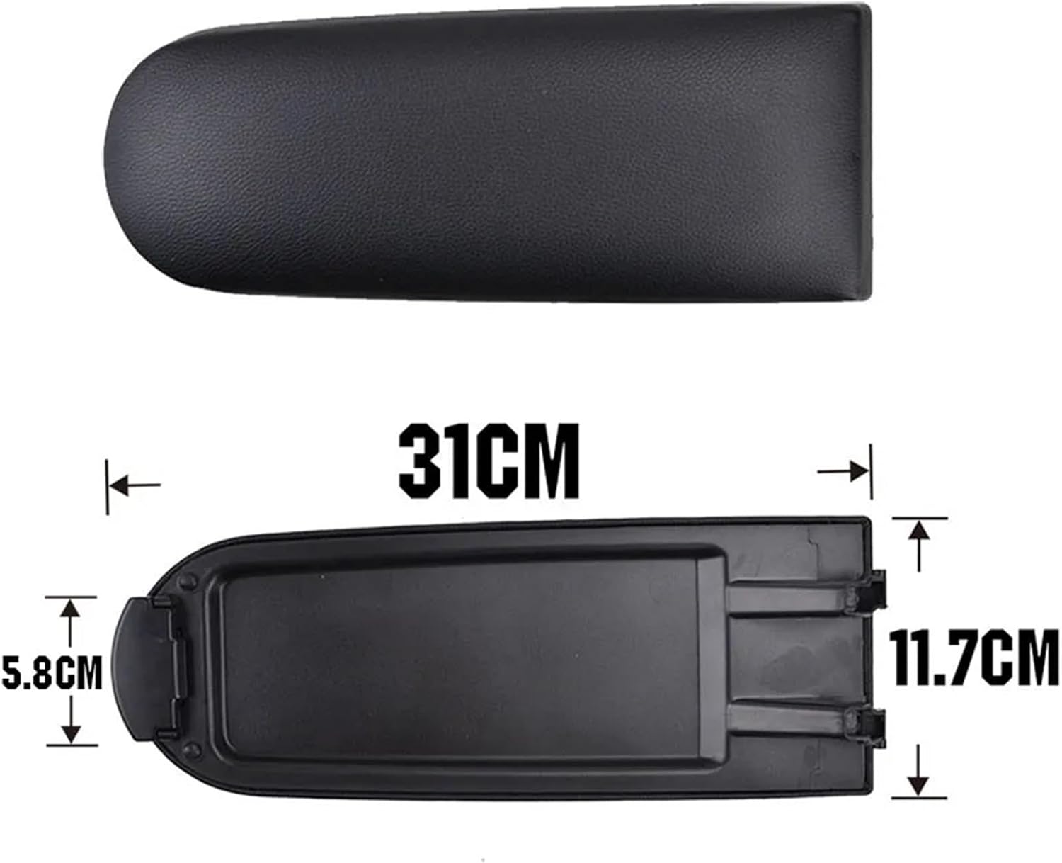 Armrest Latch Cover Compatible with Seat Ibiza 6J Center Console Arm Rest Storage Box Lid Cover Car Pad(PU Leather)
