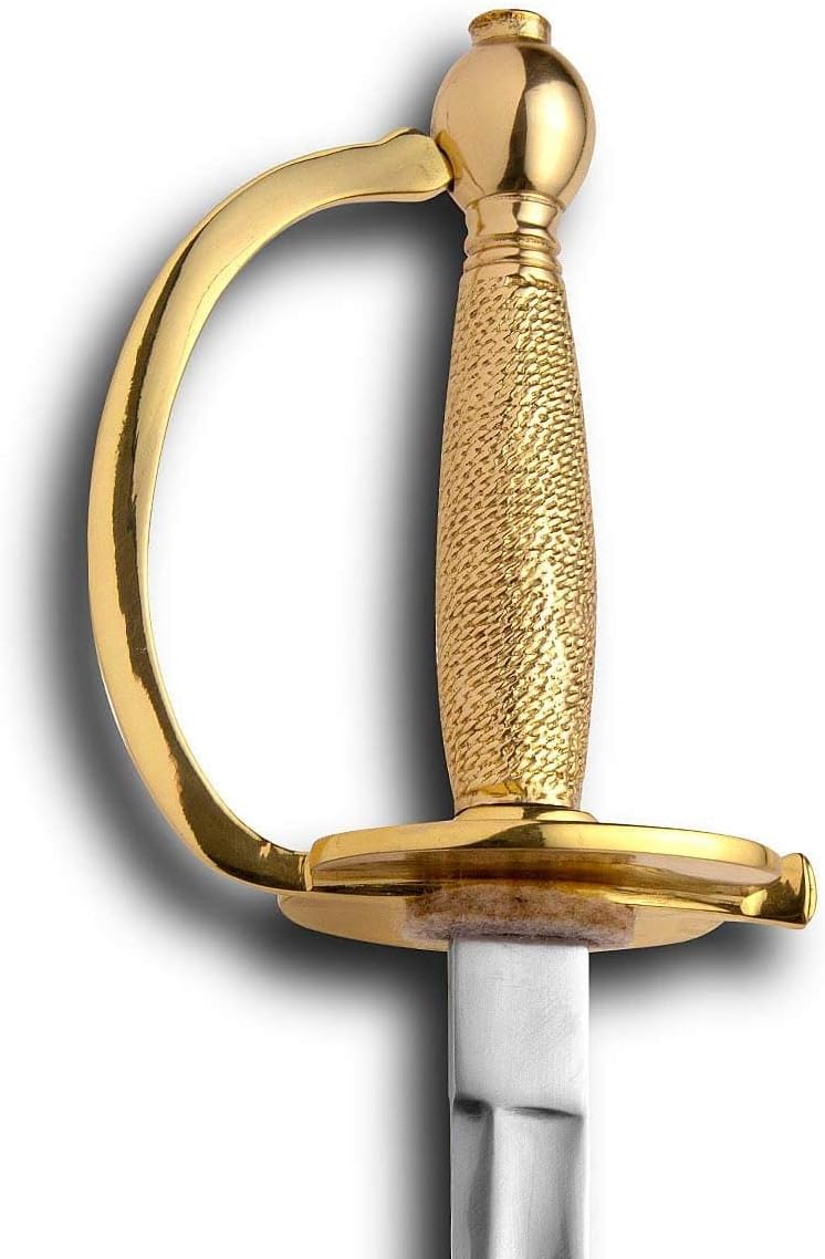 Atlanta Cutlery Authentic Hand Forged 1840 Non-Commissioned Steel Sword Brass Hilt Functional Battle Ready Rapier with Steel Scabbard