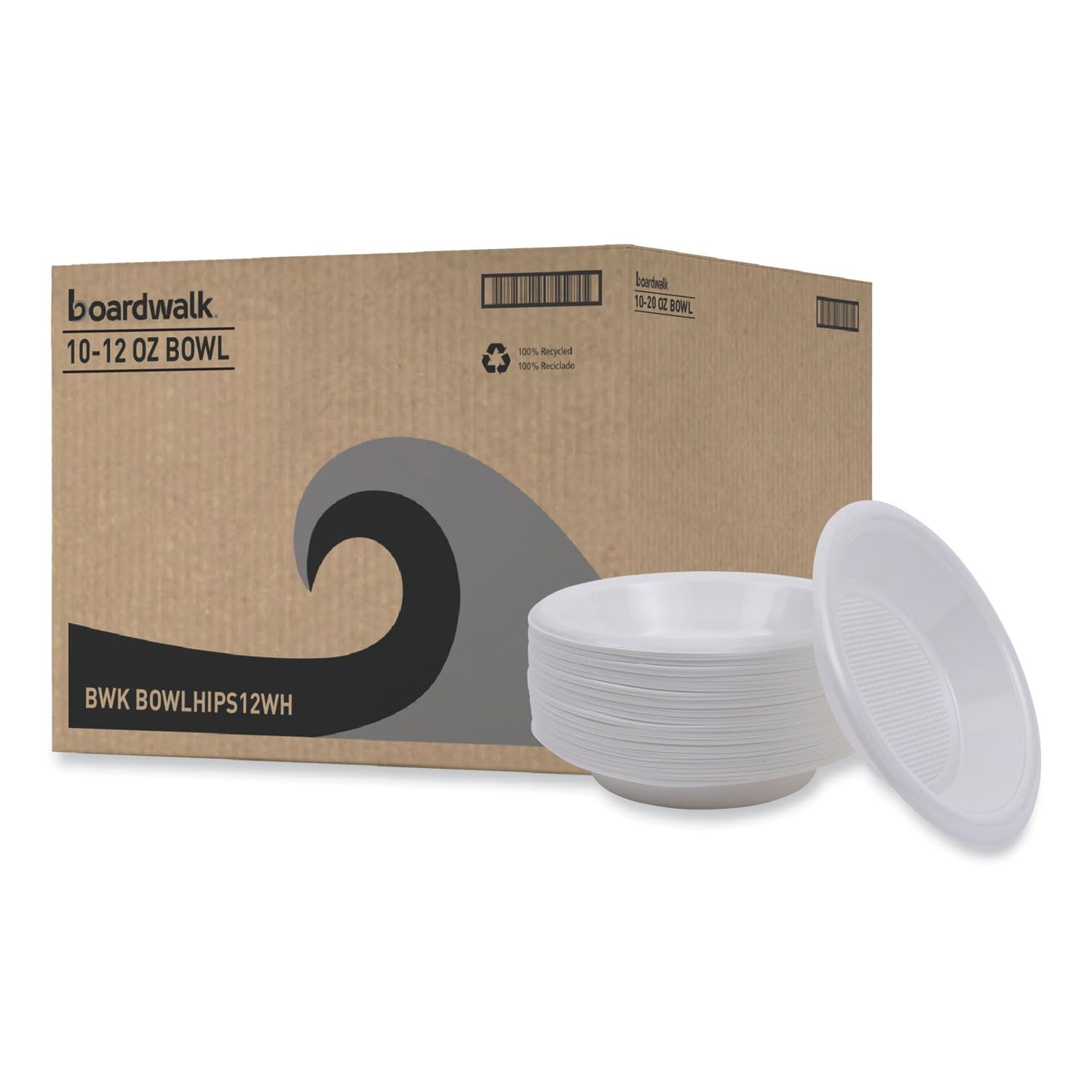 Hi-Impact Plastic Dinnerware by Boardwalk – 12 oz, 12.0 ounces, Plastic, White