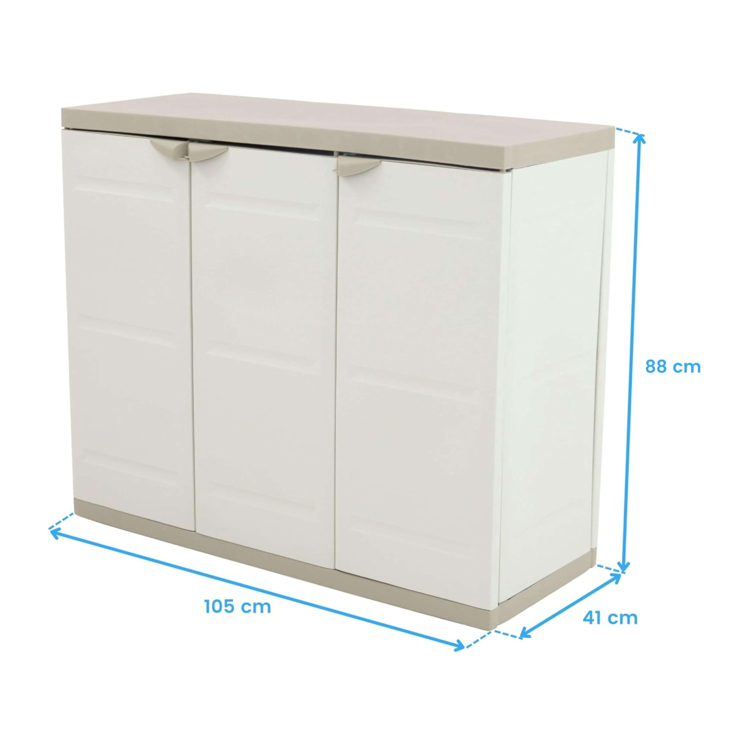 Plastiken (HLKRQ) Titanium Armarios, Beige, 105 (largo horizontal), 44 (ancho), 88 (alto) cm