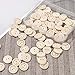NUOMI 100Pcs Cute Wooden Craft Buttons 2 Holes 'Handmade with Love' Tags Labels for Sewing Clothing Accessories, DIY Crafting Projects Decorations 20mm