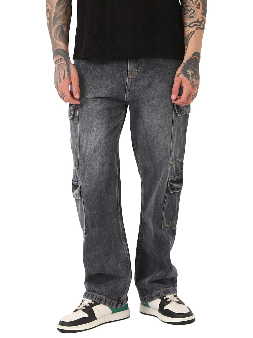 Bewakoof Men's Loose Jeans in neutral