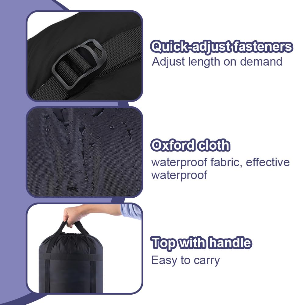 Sacco a compressione per sacco a pelo, sacca a compressione per attività outdoor, zaino resistente all'acqua, per attività outdoor, campeggio, sport, sport acquatici (43 * 22 cm)