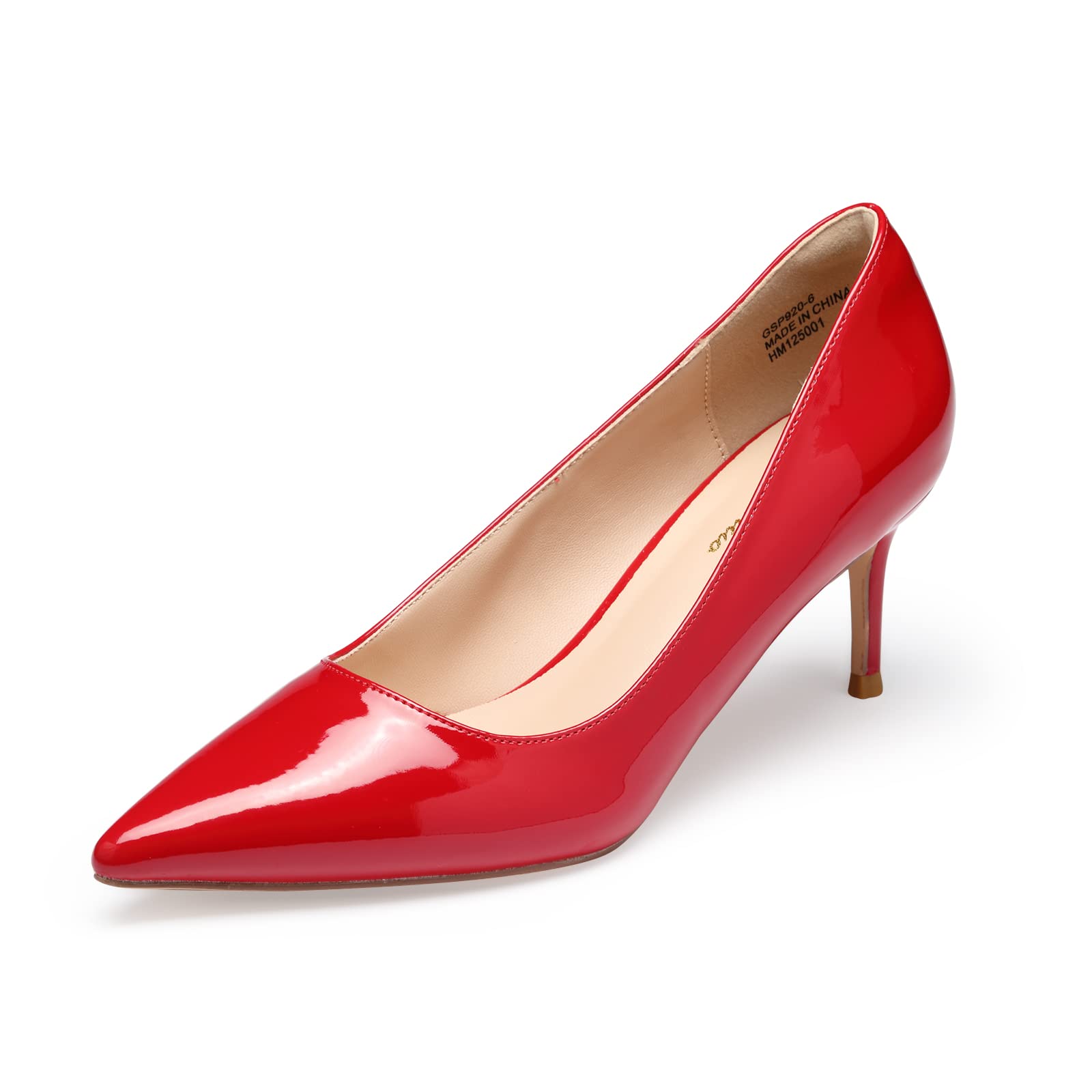 GENSHUO Escarpins à Talons Bas pour Femmes Talons Aiguilles Élégants à Bout Pointu 6CM/2,36 Pouces Chaussures à Talons Hauts pour Le Travail de Mariage en Soirée