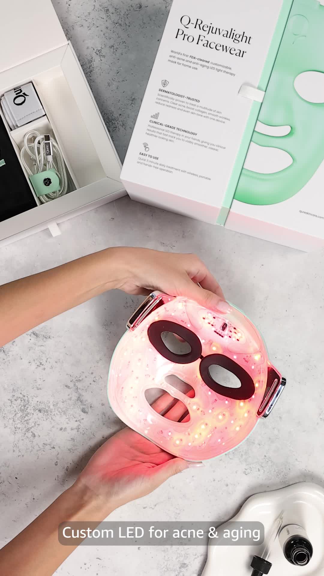 Qure LED Light Therapy Mask - Customizable LED Face Mask That